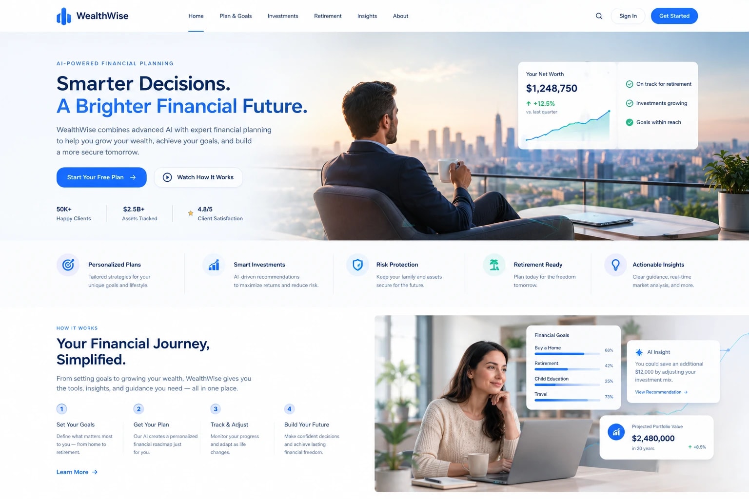 WealthWise AI Financial Planning Homepage