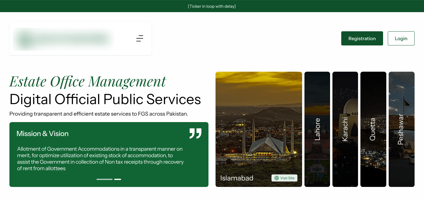 REstate web landing page